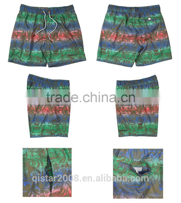 overoll print 4 -way stretch men's shorts