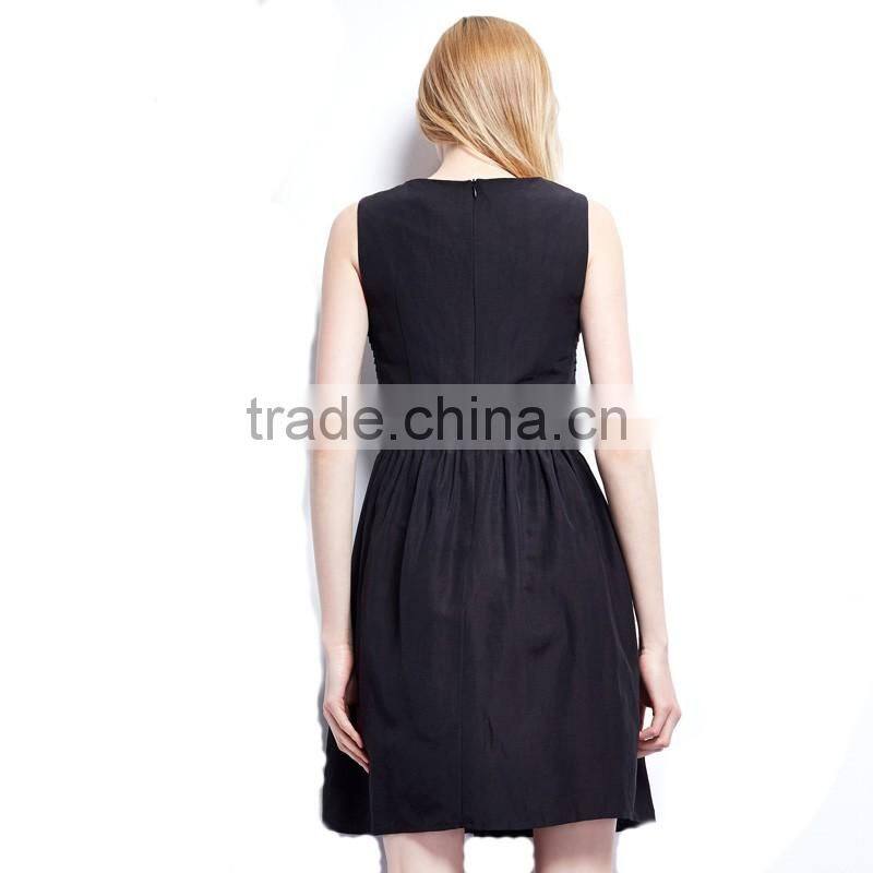 elegant sleeveless black dress women ladies summer casual dress