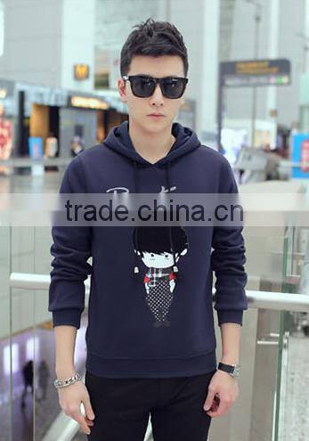 china clothing manufacturers oem custom 100% cotton long sleeve printed pullover hoodie without pockets