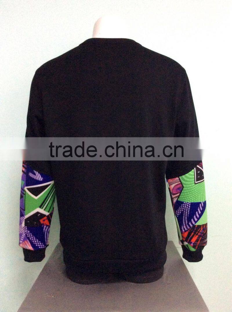Fashion cheap printed round neck long sleeve oversized cool men's plain pullover sweater hoodie china manufacturer