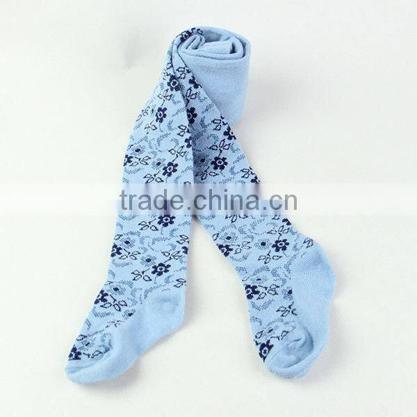 New fashion tights with custom flowers baby girls pantyhose