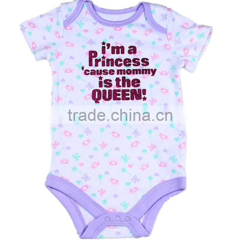 2016 New arrival baby clothes romper cheap price baby carters bodysuits manufacturer