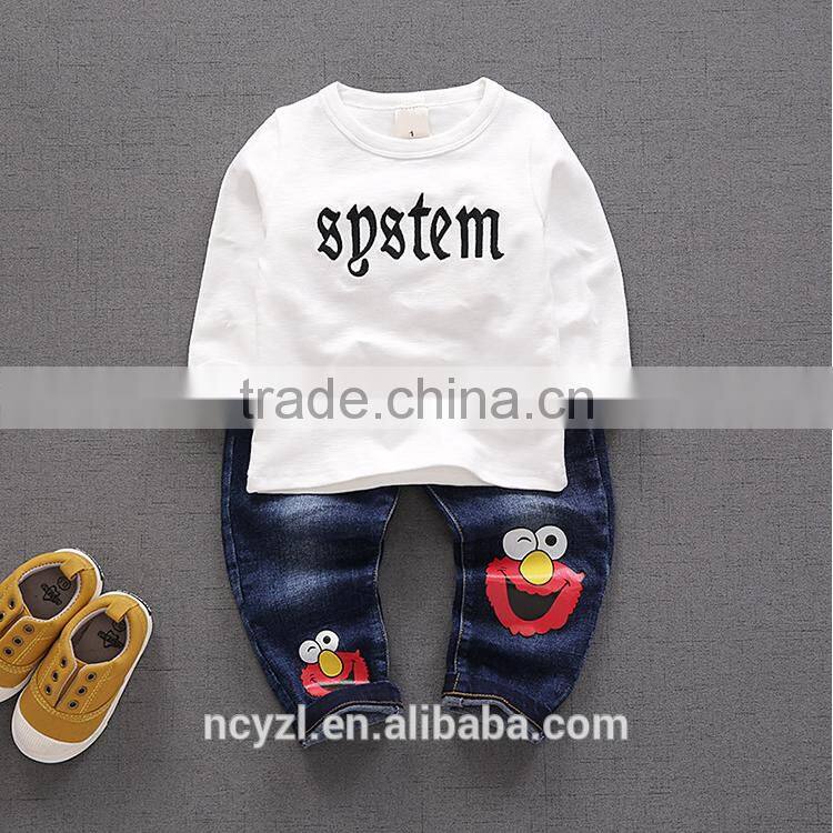 children long sleeve t shirt and blank printing boys t shirt tee