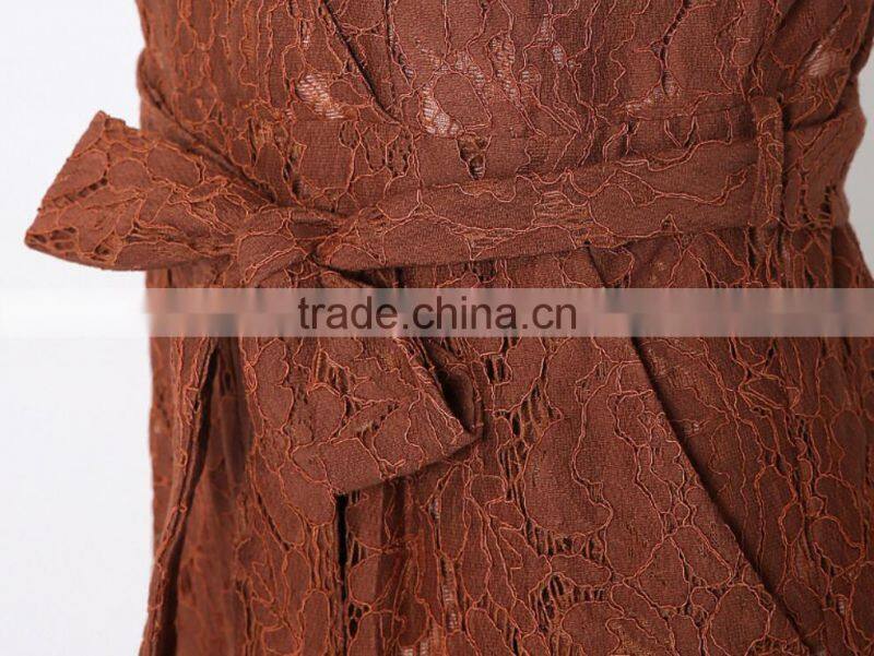 M783 D.Y fashion 2016 women gallus lace v-neck bowknot jumpsuit pants