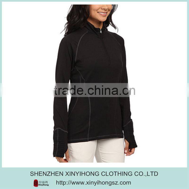 Long raglan sleeves dryCELL performance Quarter-length zip golf no hoodies