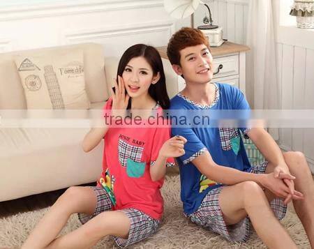 2015 wholesale colour couple pajamas set