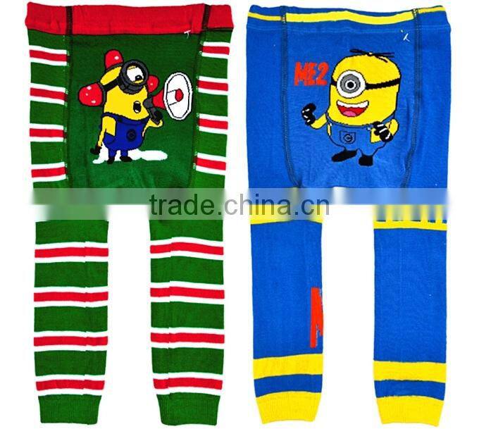 Hot Sale Girls And Boys PP Pants Cooton With Yellow God Steal dads Pattern Knit Children Leggings For Toddle Wear Free Shipping