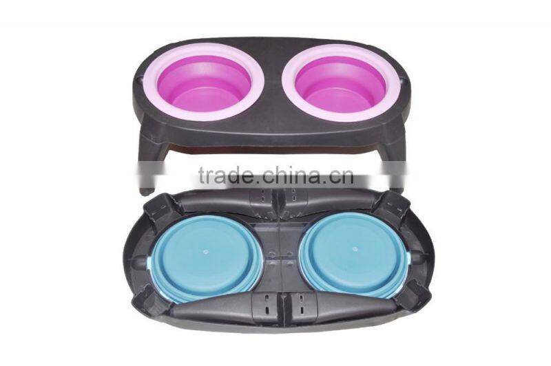 R1958H Wholesale Portable Dog Food Bowls Foldable Silicone Pet Bowl