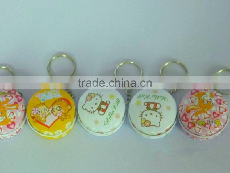Tiny round metal candy tin box for candy and sweet package