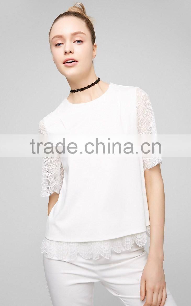 Women's layered hal sleeve t shirt China women's clothes suppliers