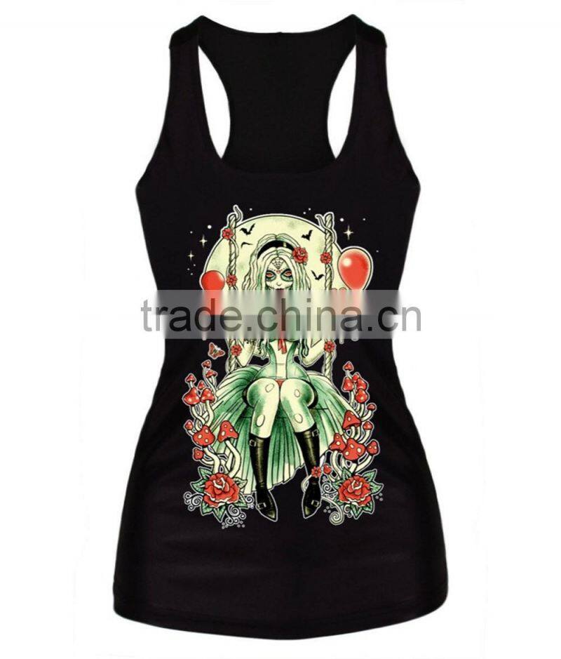 Girls Printed Sleeveless T Shirt Singlet Tank Tops