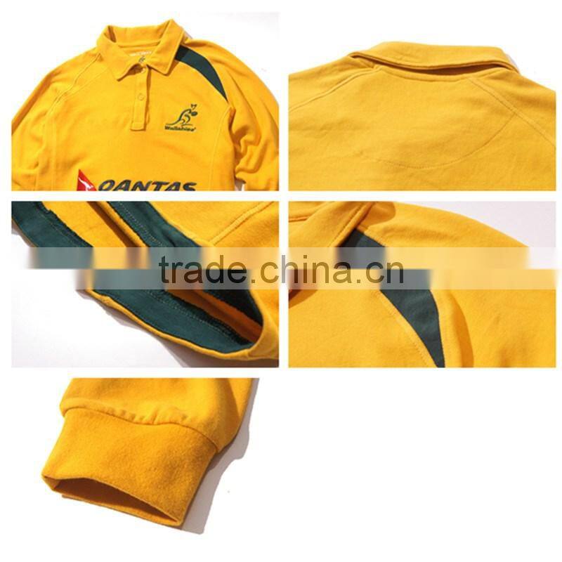 custom 100% cotton thick long sleeve polo collar jacket embroidered custom material