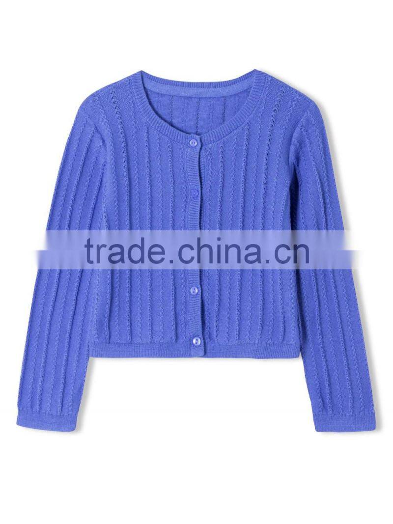 Cable Pattern Cardigan Baby Girl Sweater Design With Buttons