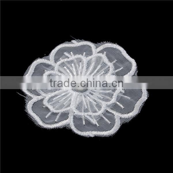 Polyester & Acrylic Patches DIY Scrapbooking Craft Flower White Custom Appliques