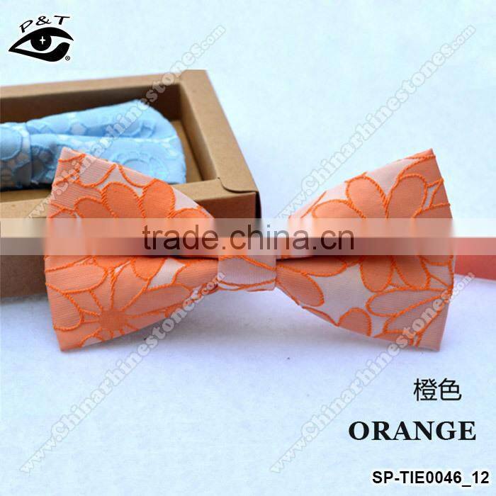 9 Colors 12x6 CM Flower Embroideried Jacquard Party Bow Tie Silk Bowtie for Men