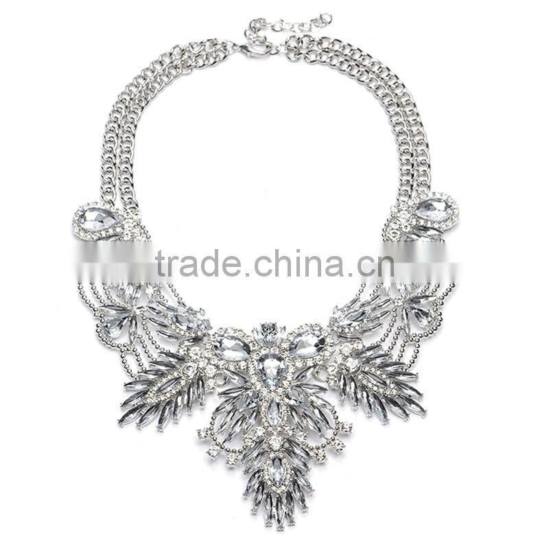 The new European and American big colorful fashion jewelry with Leaf shape and diamond