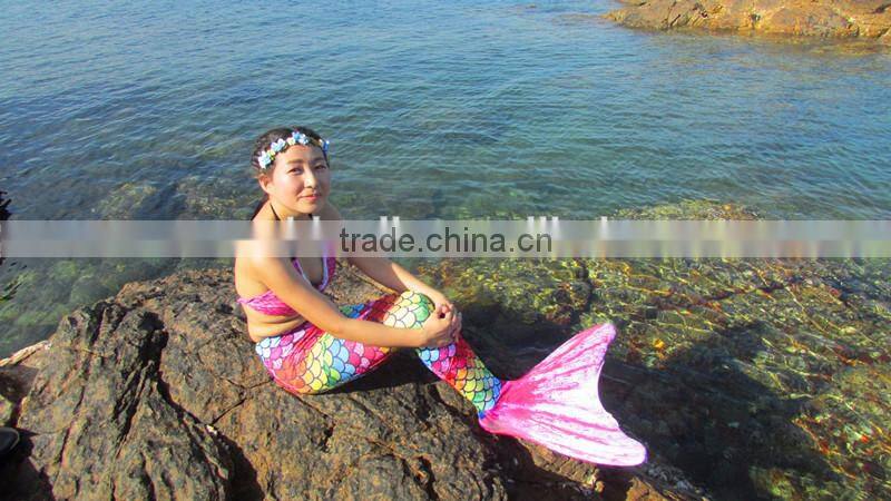 wholesale kids beachwear swimwear mermaid tail with monofin swim
