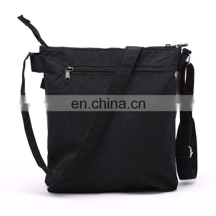 Fashion Shoulder Bag Nylon Messenger Bag Black Multi-pocket Crossbody Bag Small Zipper Bag