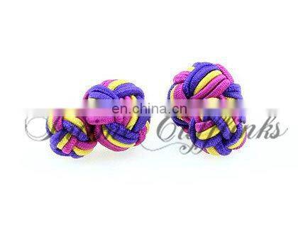 multicolor elastic silk knot cufflinks findings