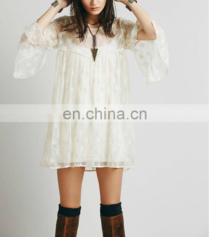 CHEFON Sheer mesh plus size white party dresses xxxl