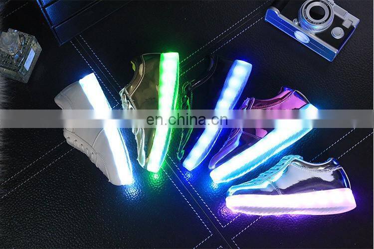 latest high quality OEM color and label USB kid boys and girls LED sneakers shoes