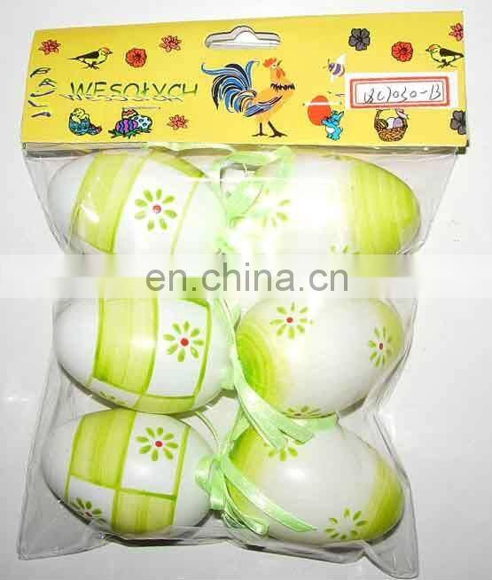 DIY Plastic Colorful Easter Eggs With Hanger Ribbon Decoration