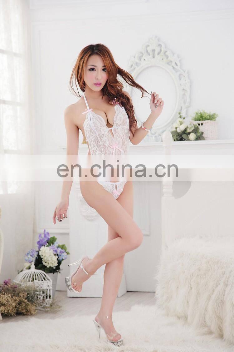 Women open bust Erotic Lingerie Sexy Costumes elegant lace teddies Sleepwear Set Sex Dolls Pajamas for Women Hot Night Dress