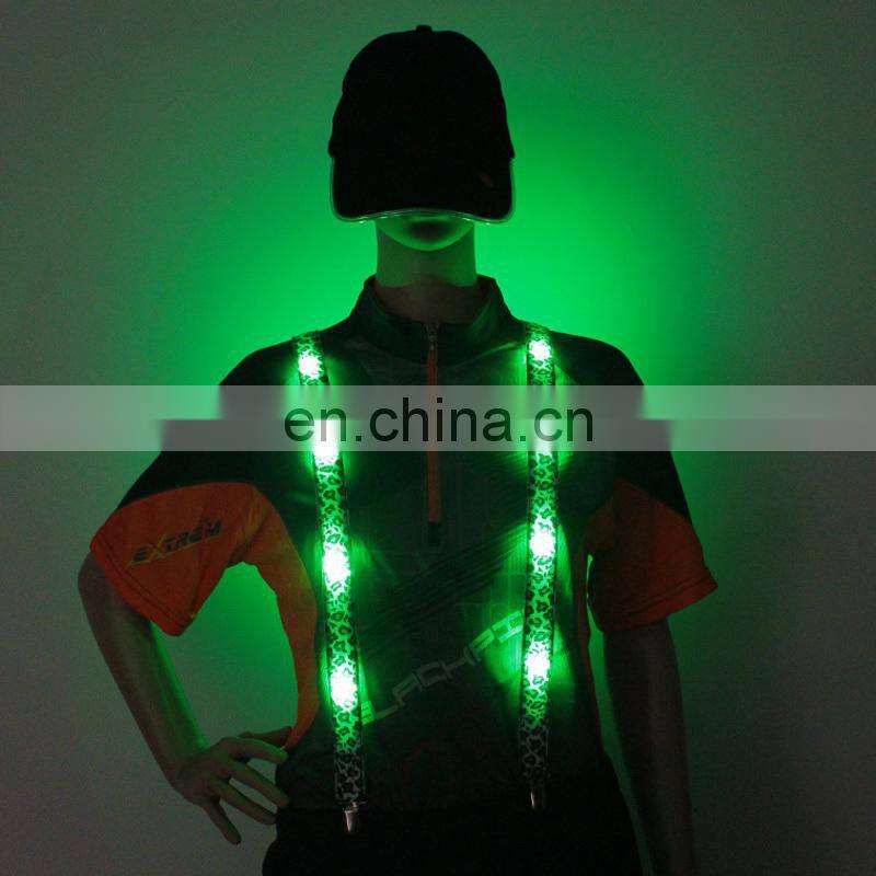 Hot sale led jeans suspenders Elastic kids Suspenders led flashing suspenders