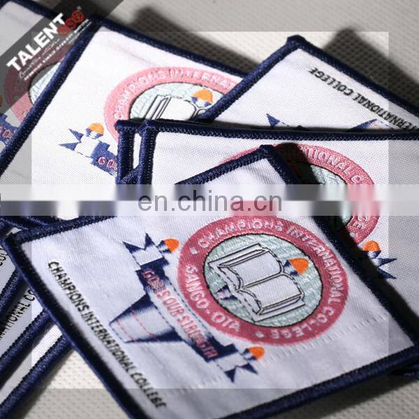 custom garment woven printed leather patch label hang tag
