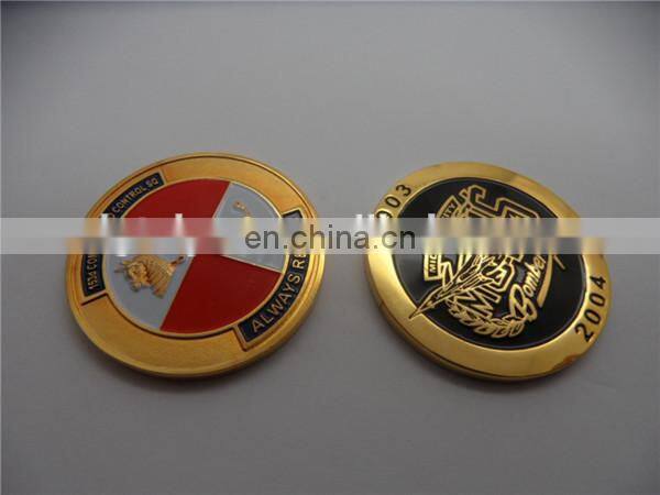 Customized die-casting soft enamel 2D logo challenge coin