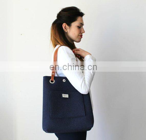 Felt tote handle bag for women