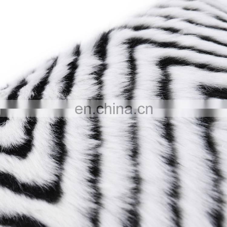 Home decorative cushion faux fur micro plush throw pillow cutting cover geometric figure