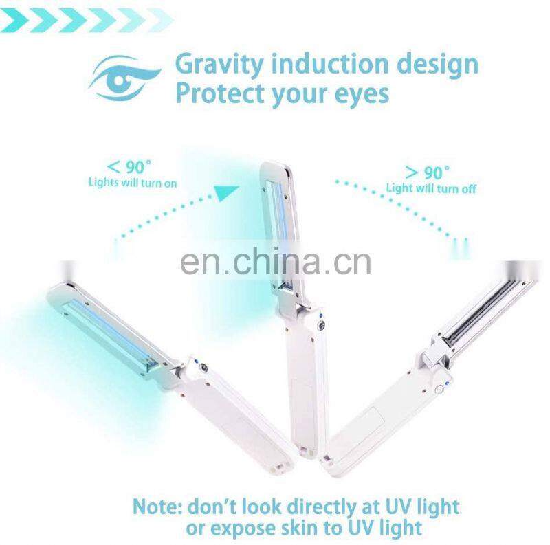 Portable handheld folding UV ultraviolet stone fluorescent tube sterilization lamp home travel handheld disinfection lamp