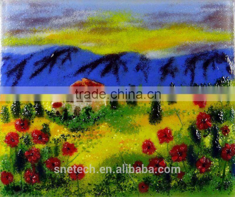 fused glass as interior wall or ceiling decoration