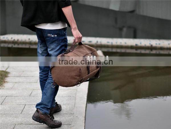 high quality mutifunctional canvas duffle bag sports outdoor travel backpack