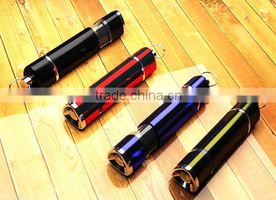 Promotional retractable flat led light keychain flashlight