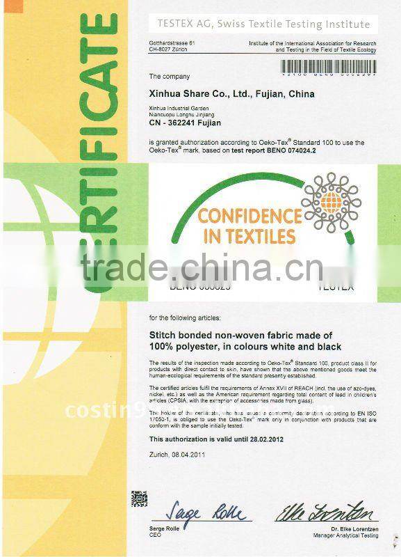 RPET Spunbond for Totes (USA SCS RPET certificate)