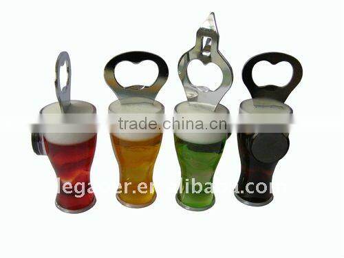 Promotion Custom Logo Printed Bottle Opener, Acrylic Bottle Shape Opener