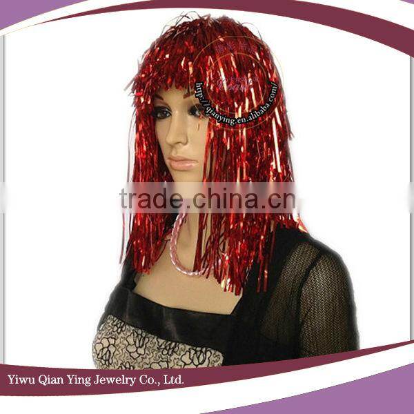 cheap red carnival tinsel wigs