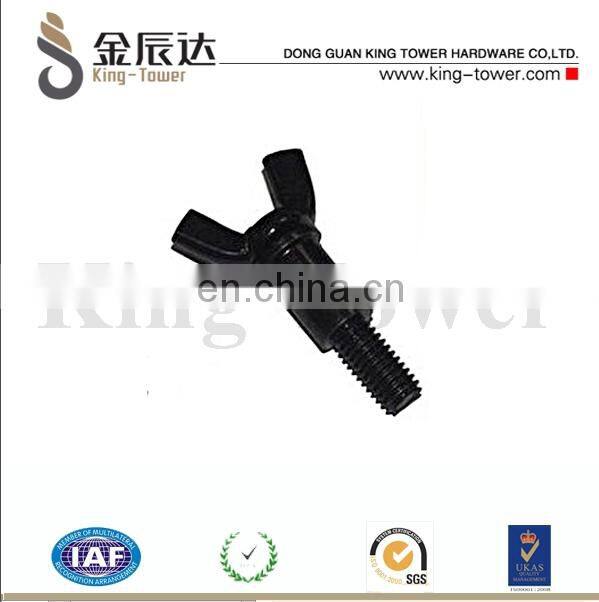 Wing head Plastic butterfly screws with black zinc plated