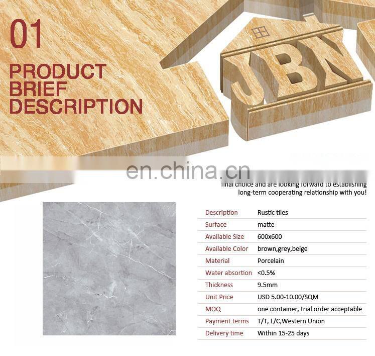 60x60cm Decorative building materials non-slip matte porcelain flooring tiles from foshan