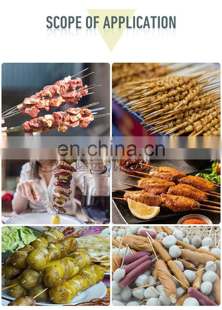 LONKIA Industrial Automatic Shrimp Kebab Skewer Machine, Meat Kebab Making Machine