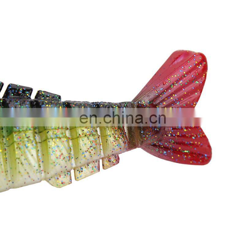 Wholesale 9cm18g 8 Sections Fishing Tackle Bait Fish Bait With Hook Soft Vibe Multi Jointed Lure