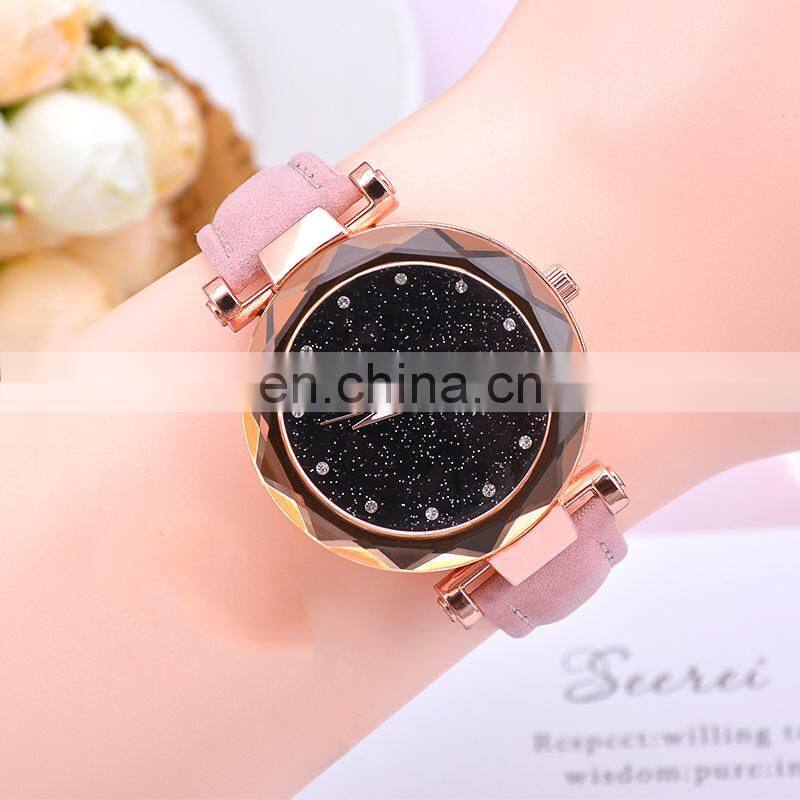 Casual Women Watches Starry Sky Quartz Wristwatch Female Clock Leather Fashion Ladies Wrist gold watch for women