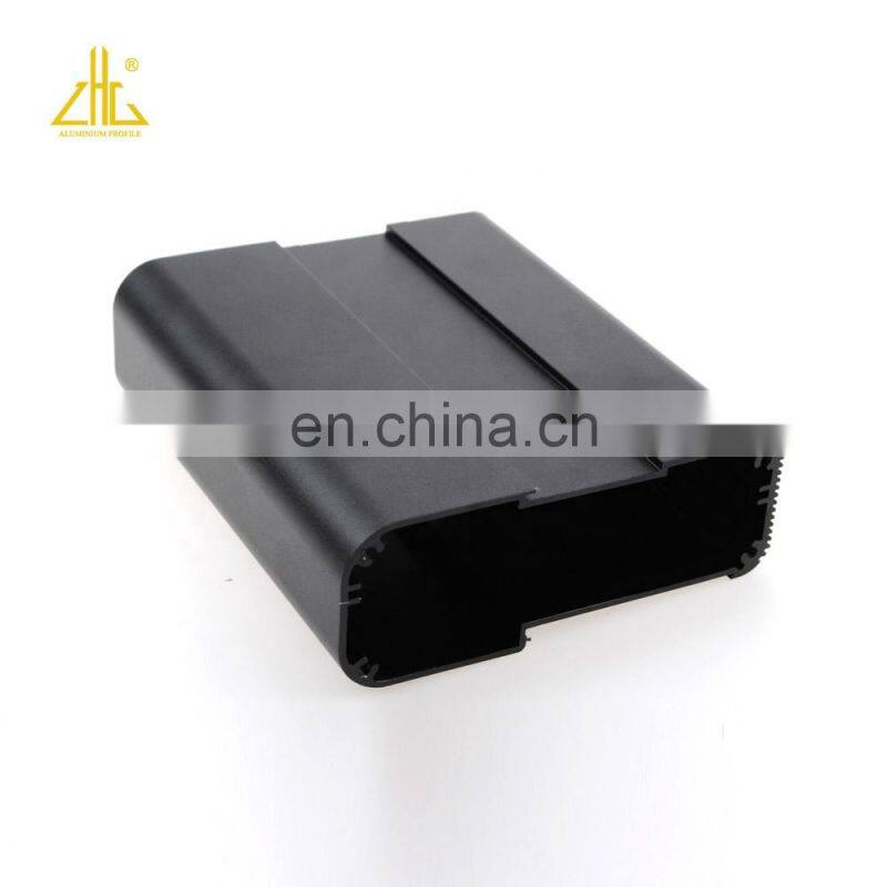 Black anodized CNC aluminum extrusion profile large aluminium heat sink enclosure