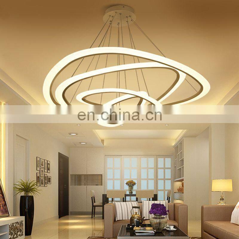 high lumen decorative circle hanging light modern acrylic vintage color changing led chandeliers pendant lights lamp
