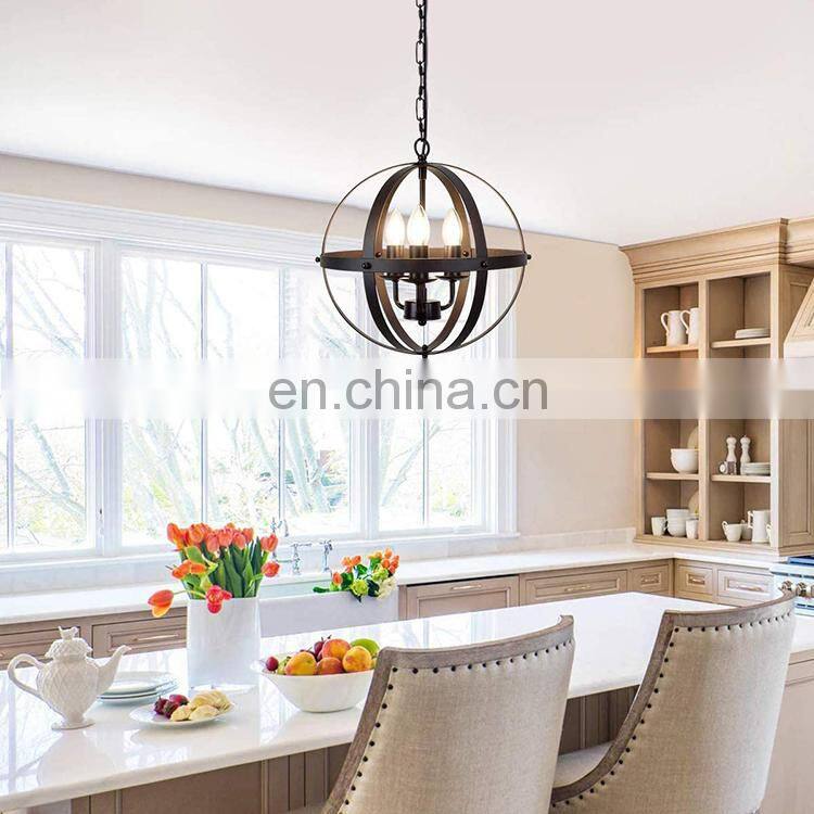 Industrial Pendant Lighting Fixture Flexible Chandelier Hanging Rustic 5 Light Flush Mount Ceiling Pendant Lamp
