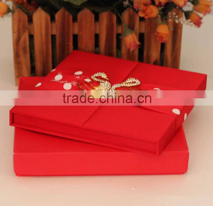 Arabic Pretty Product Two Swans Red Silk Wedding Box Invitation