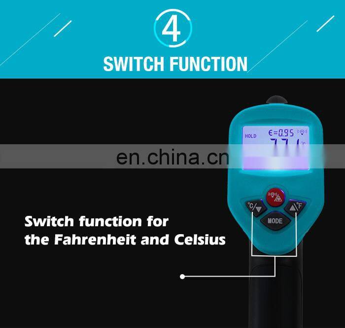 ALLOSUN EM528 Non-contact Digital IR Infrared Laser Thermometer Temperature Gun for industry Meter LCD