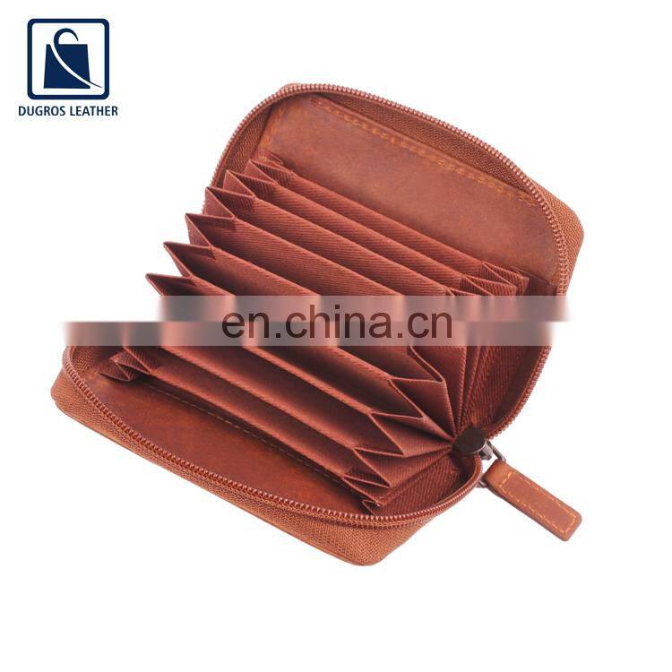 Wholesale Supplier Selling Poly Drill Lining Material Genuine Leather Vintage Style Zipper Wallet at Low Market Price